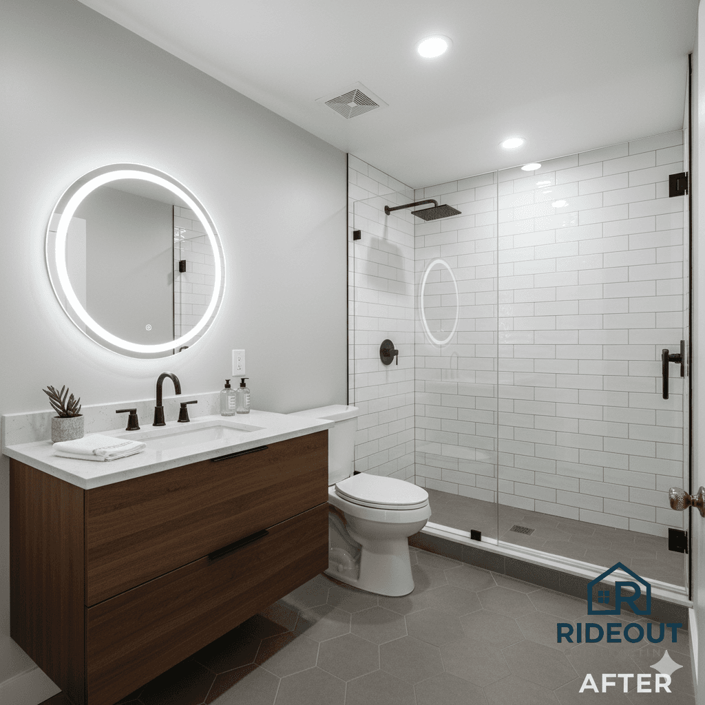 Spa-Style Bathroom Remodel - After renovation by Rideout Contracting